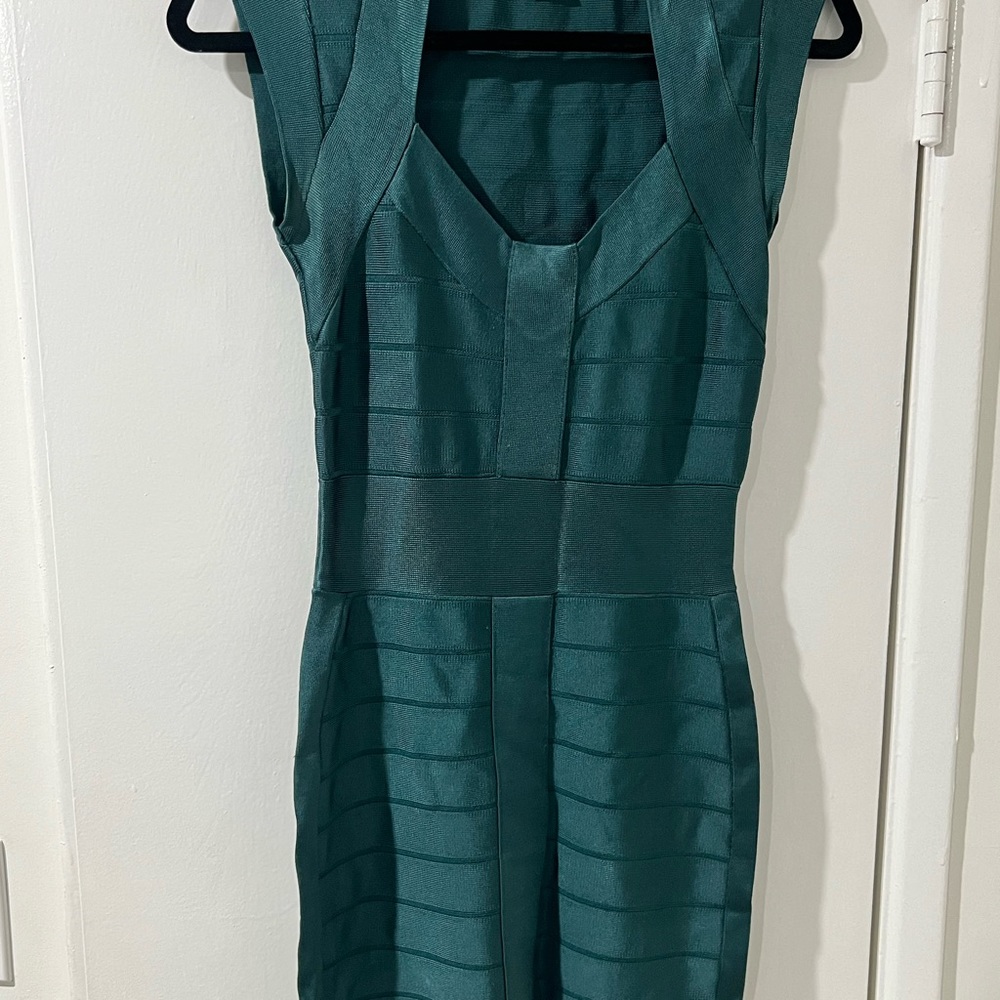 French Connection Body con Emerald Green Sleeveless Dress